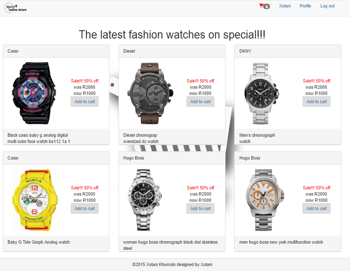 E-Commerce Watch Store